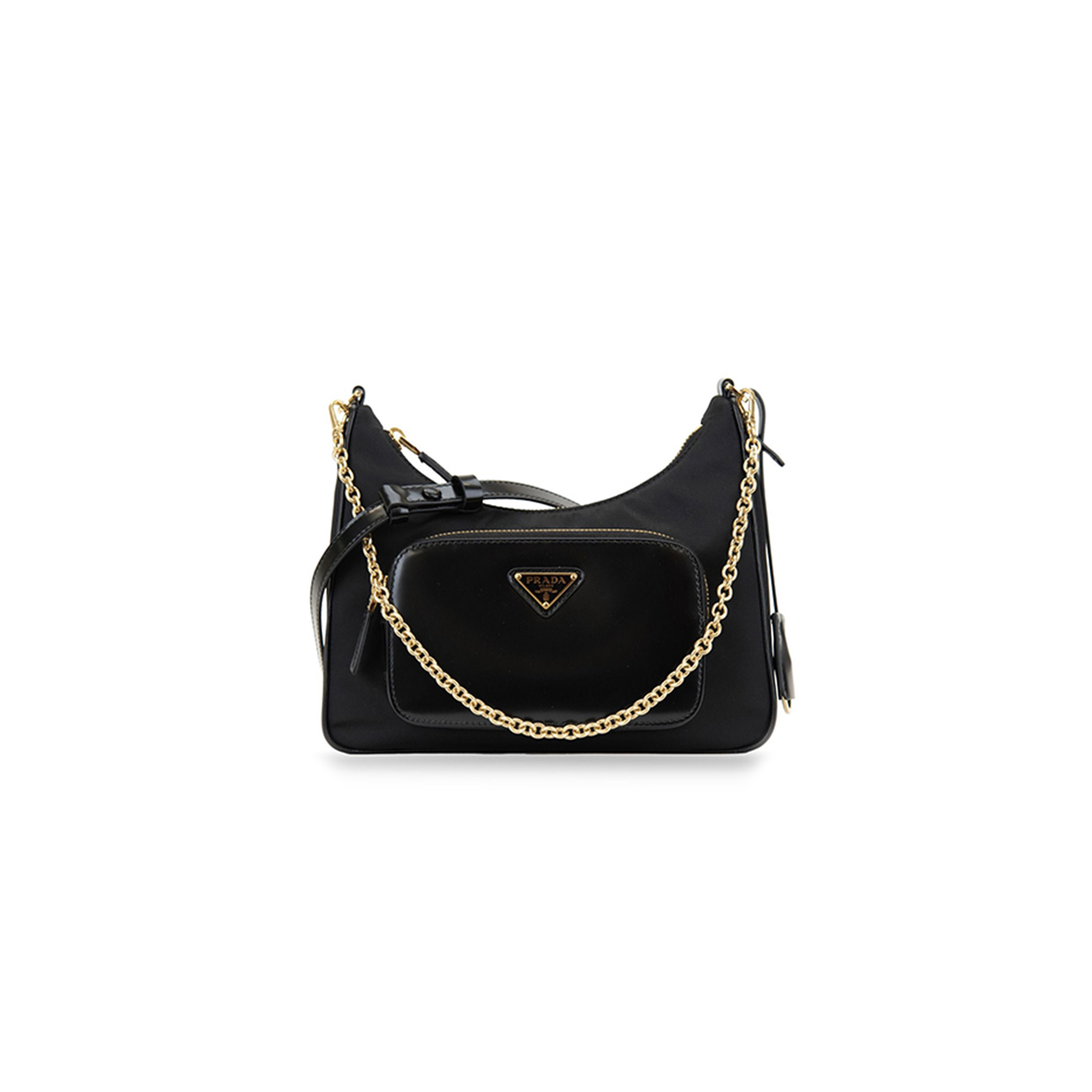 Pra*a re-nylon and brushed-leather mini bag 1bc198 (22.5*18.5*6.5cm)